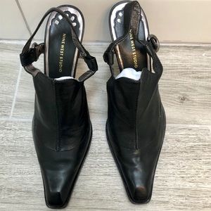 Nine West Black Leather Heels
